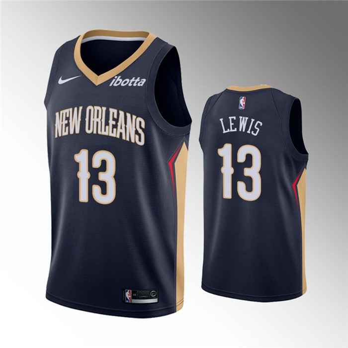 Men's New Orleans Pelicans #13 Kira Lewis Jr. Navy Icon Edition Stitched Jersey